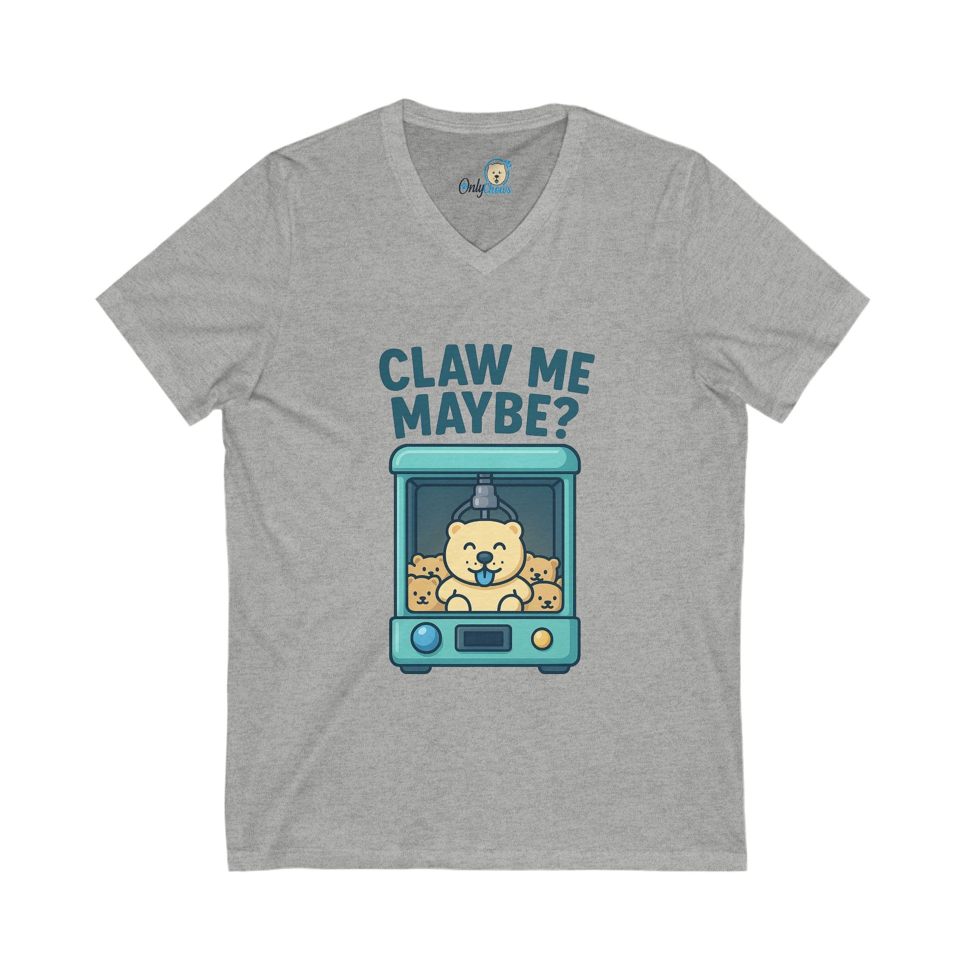 -Unisex Jersey Short Sleeve V-Neck Tee - Claw Me Maybe ?