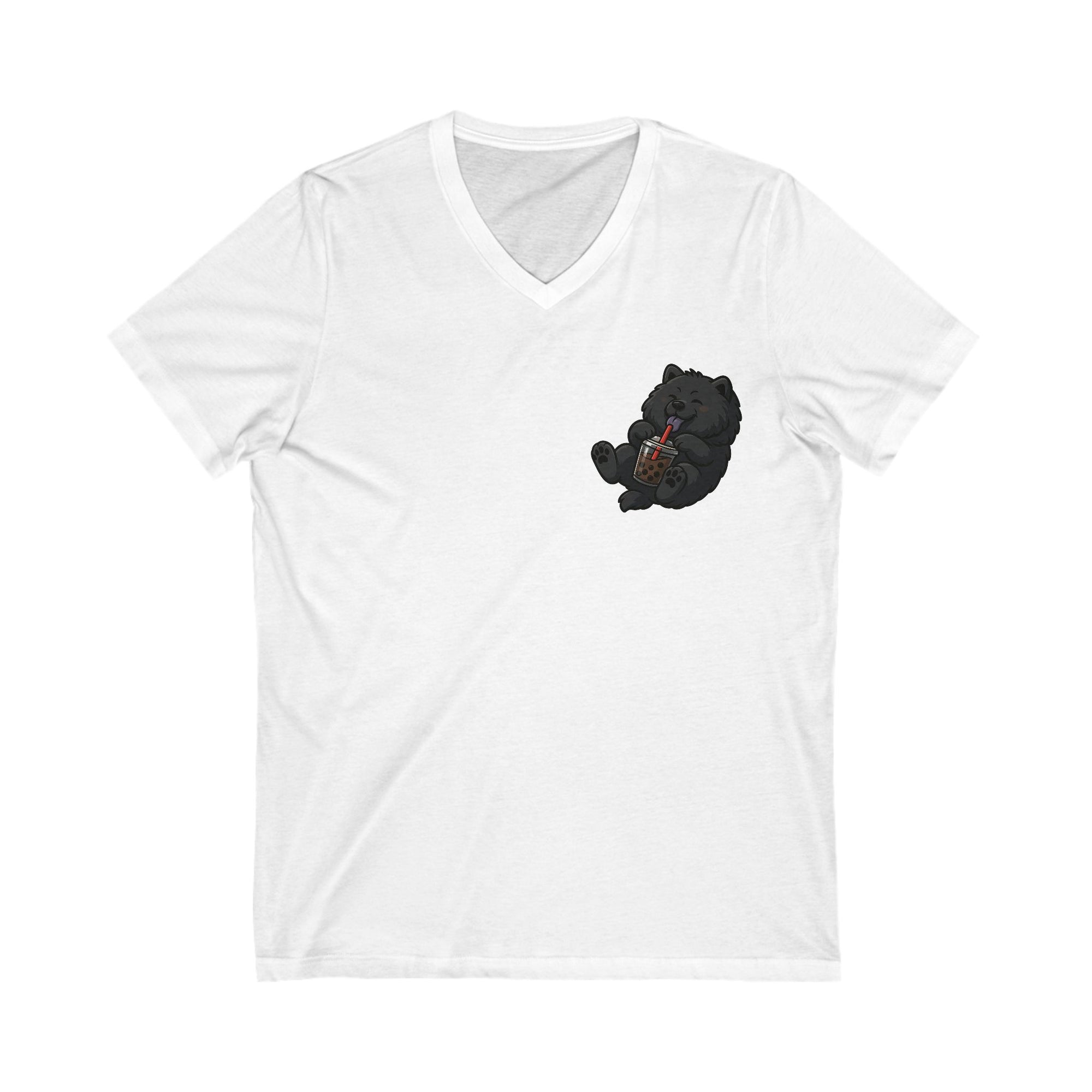 -Unisex Jersey Short Sleeve V-Neck Tee bobba black pup
