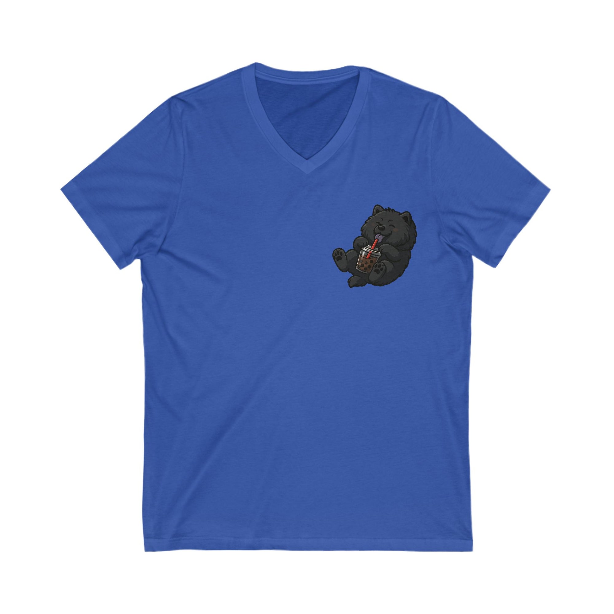 -Unisex Jersey Short Sleeve V-Neck Tee bobba black pup