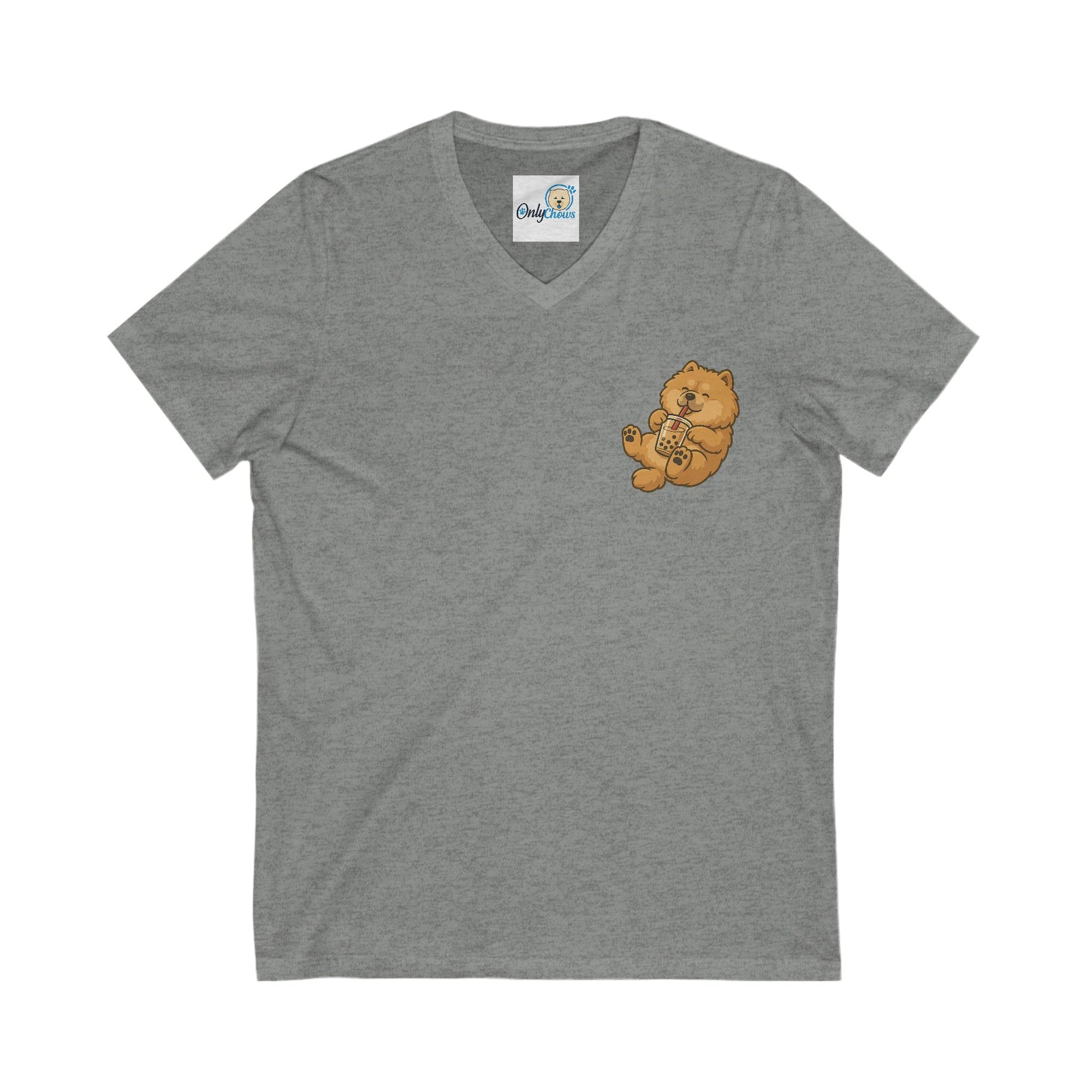-Unisex Jersey Short Sleeve V-Neck Tee bobba red pup