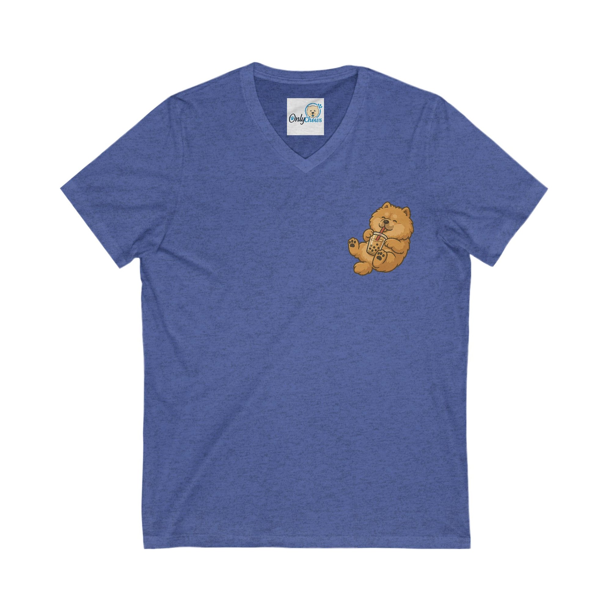 -Unisex Jersey Short Sleeve V-Neck Tee bobba red pup