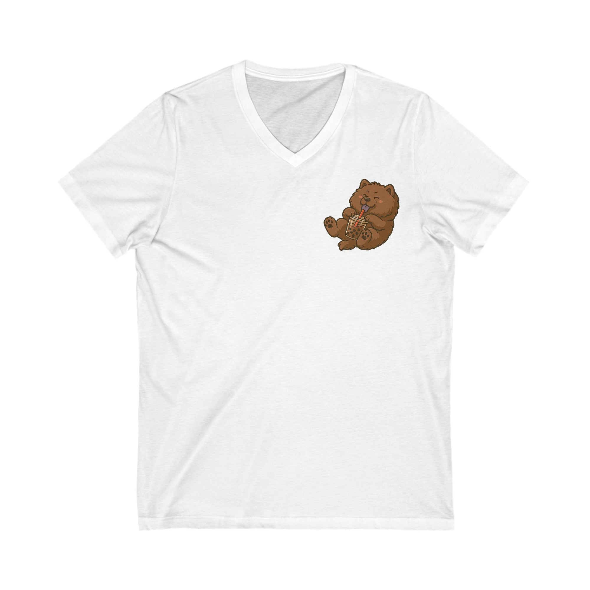 Unisex Jersey Short Sleeve V-Neck Tee bobba brown pup