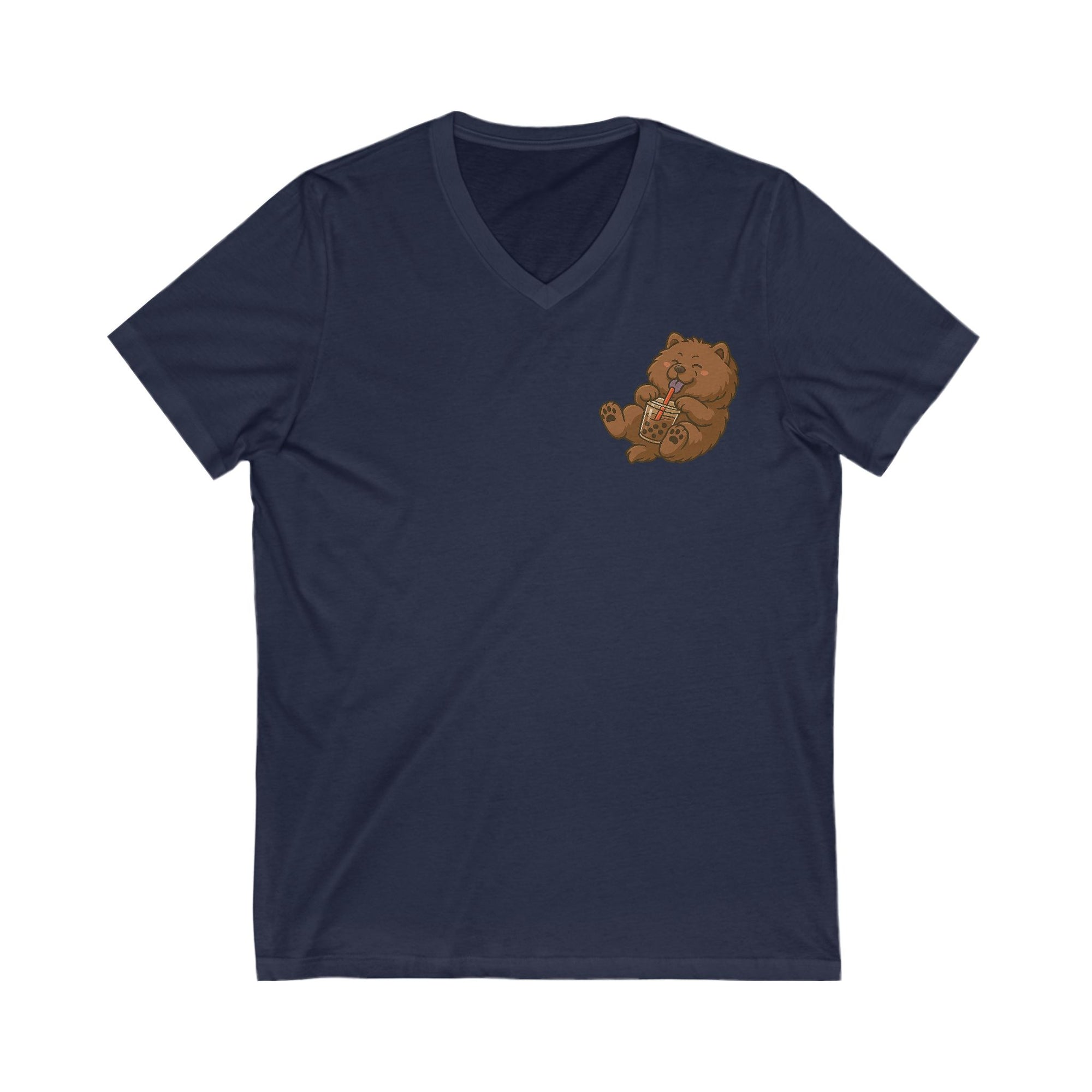 Unisex Jersey Short Sleeve V-Neck Tee bobba brown pup