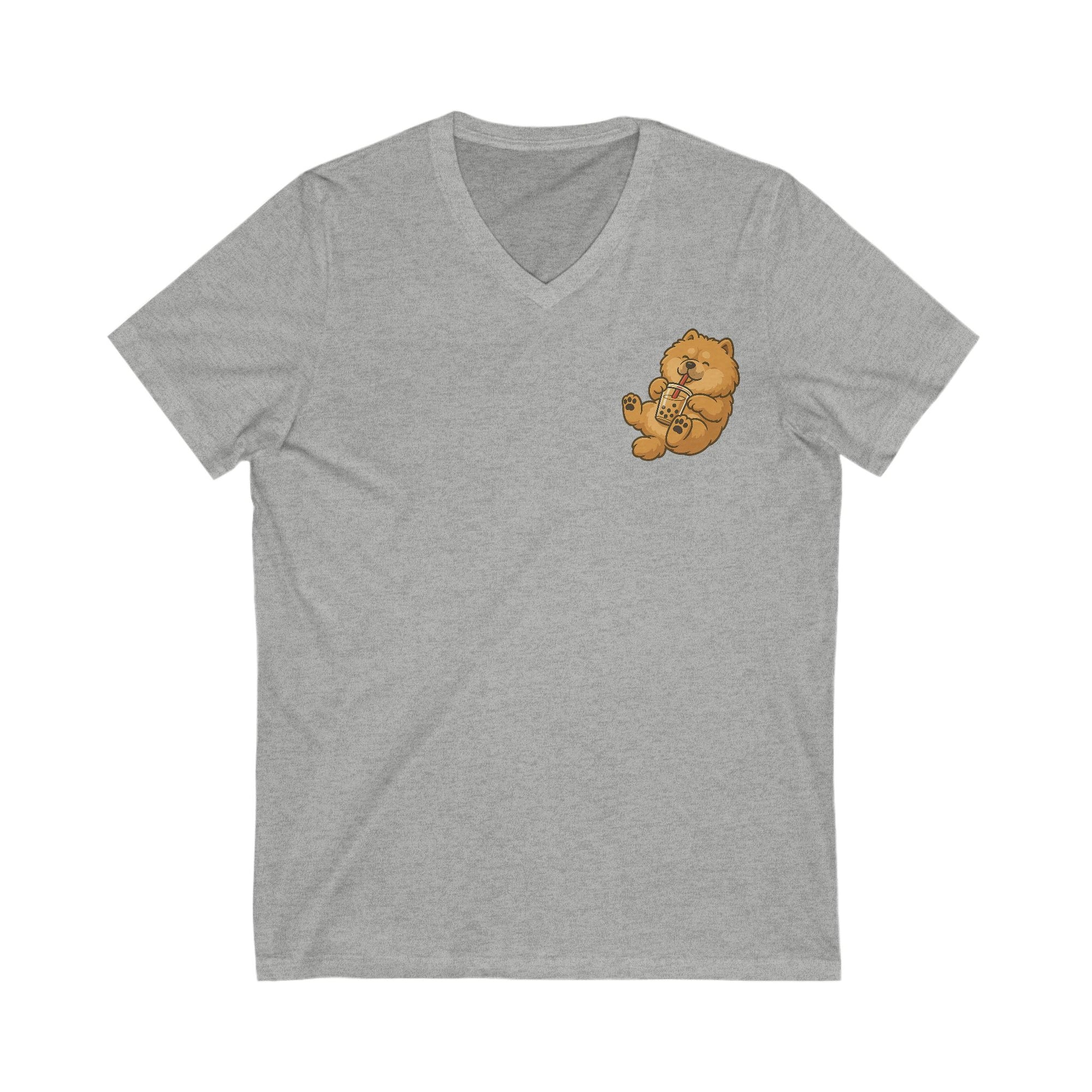 Unisex Jersey Short Sleeve V-Neck Tee bobba red pup
