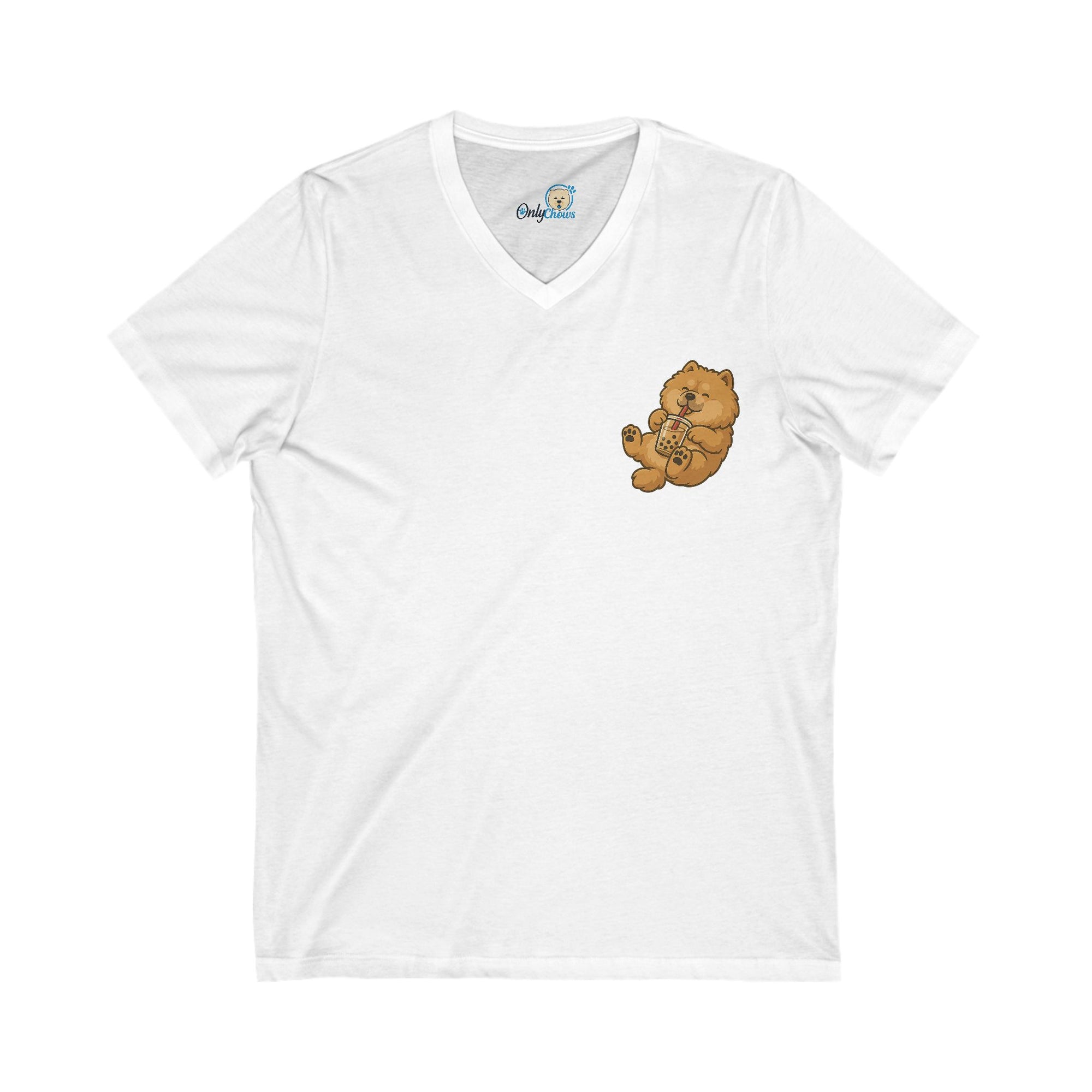 -Unisex Jersey Short Sleeve V-Neck Tee bobba red pup