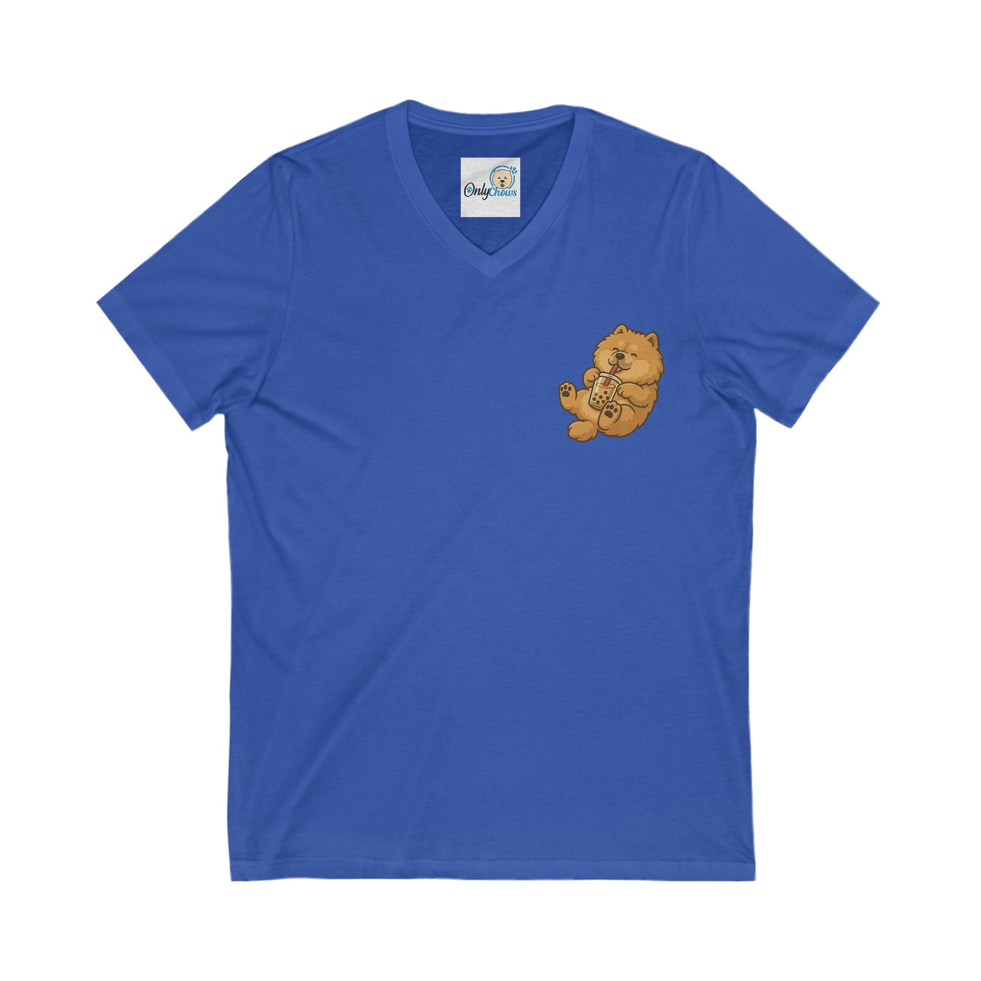 -Unisex Jersey Short Sleeve V-Neck Tee bobba red pup