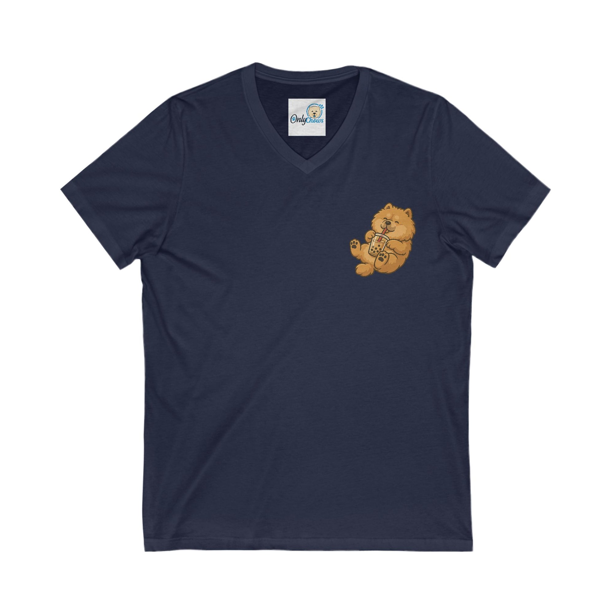 -Unisex Jersey Short Sleeve V-Neck Tee bobba red pup