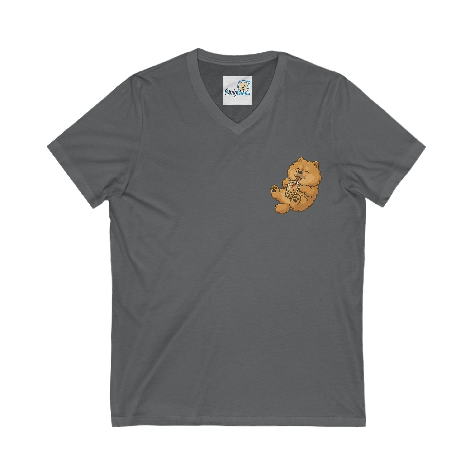 -Unisex Jersey Short Sleeve V-Neck Tee bobba red pup