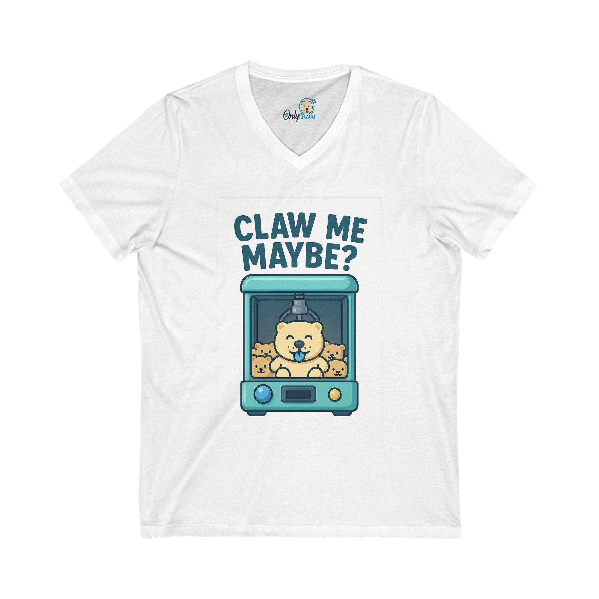 -Unisex Jersey Short Sleeve V-Neck Tee - Claw Me Maybe ?