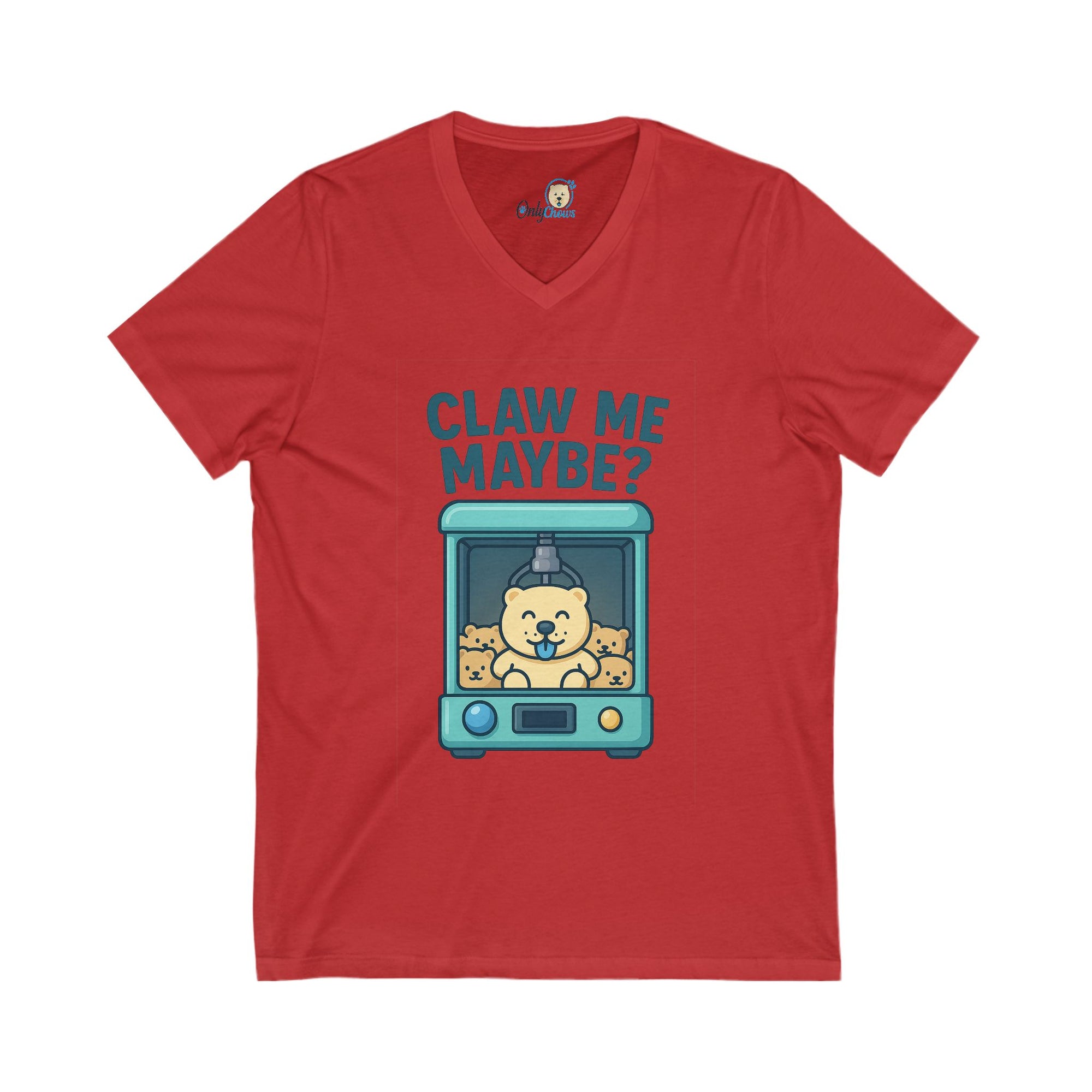 -Unisex Jersey Short Sleeve V-Neck Tee - Claw Me Maybe ?