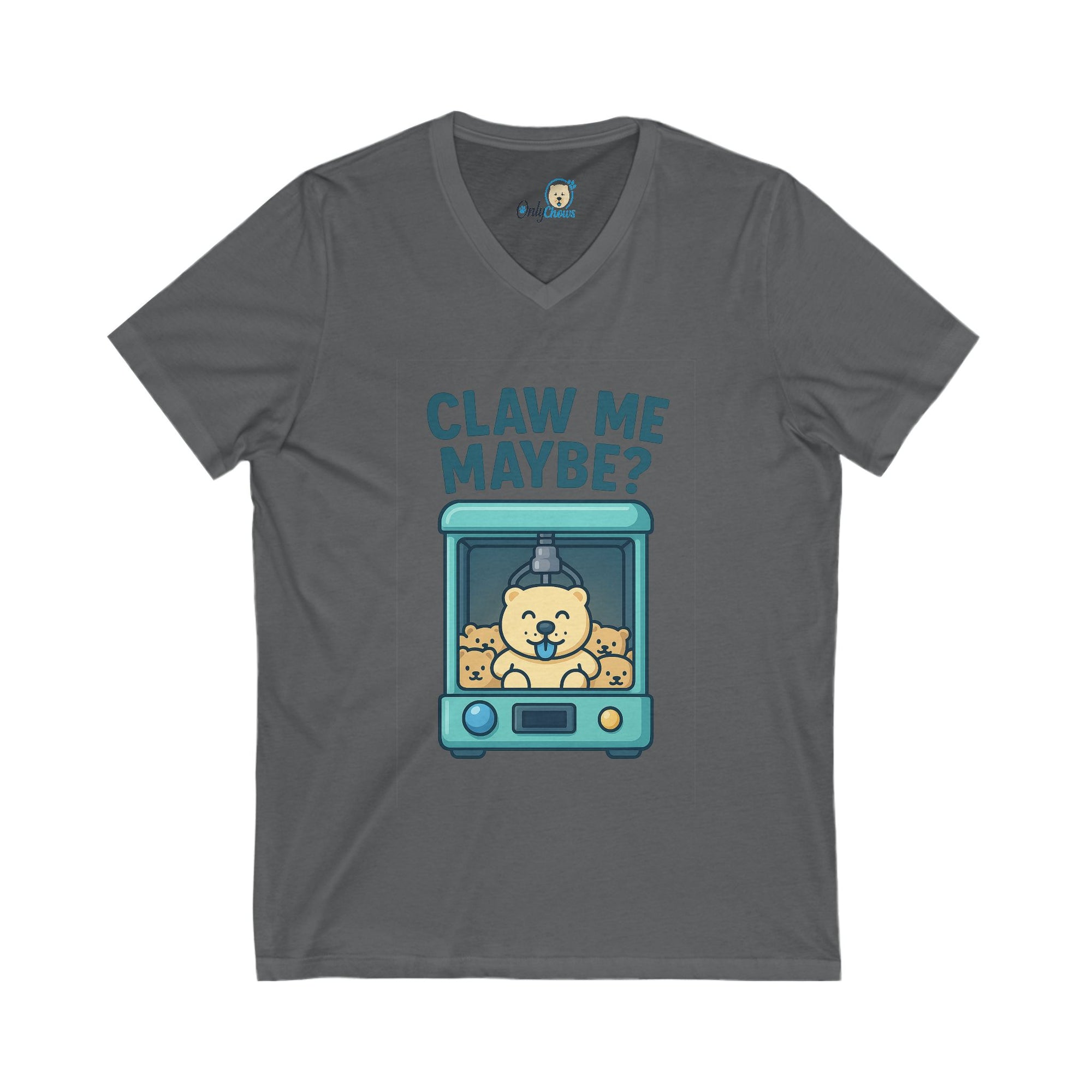 -Unisex Jersey Short Sleeve V-Neck Tee - Claw Me Maybe ?