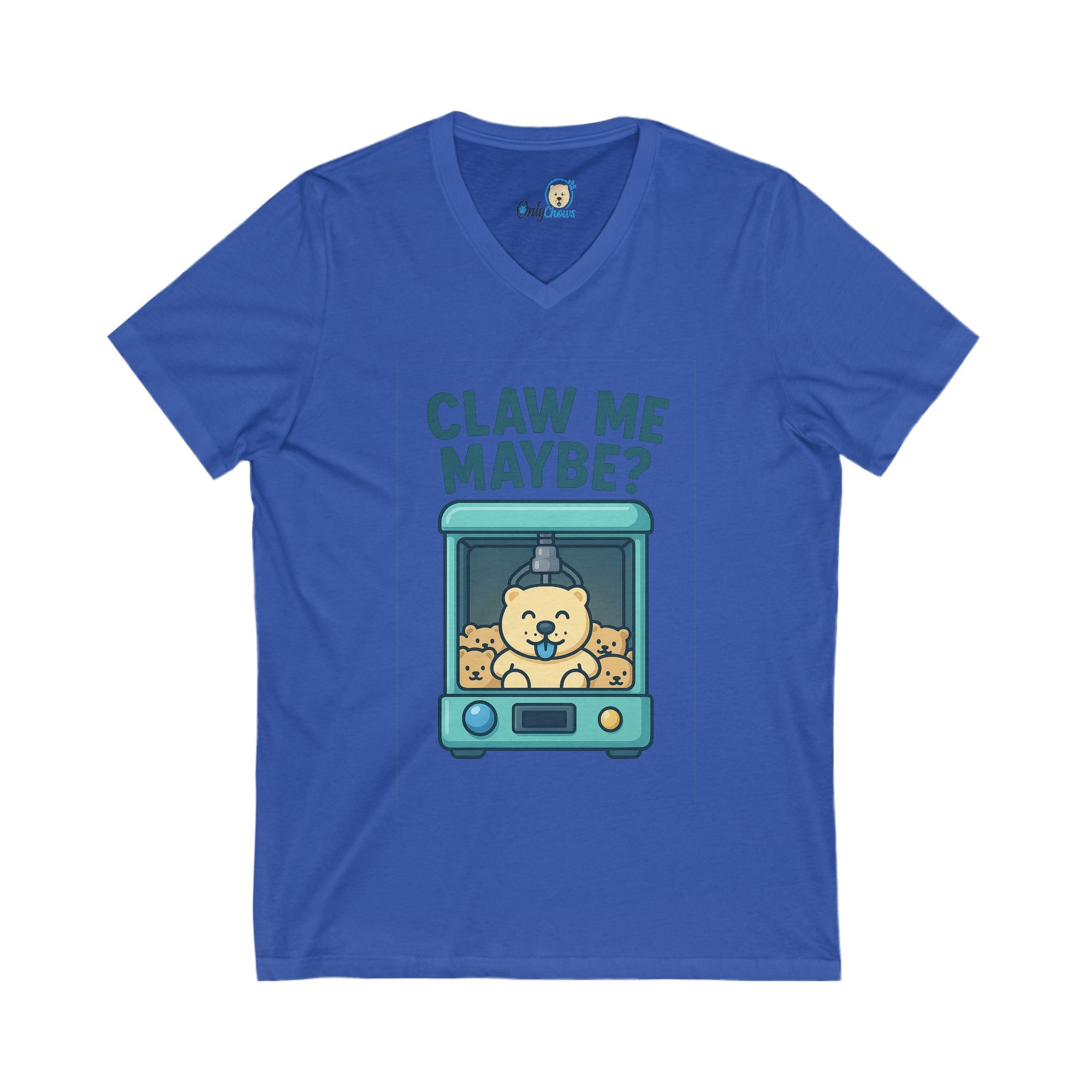 -Unisex Jersey Short Sleeve V-Neck Tee - Claw Me Maybe ?