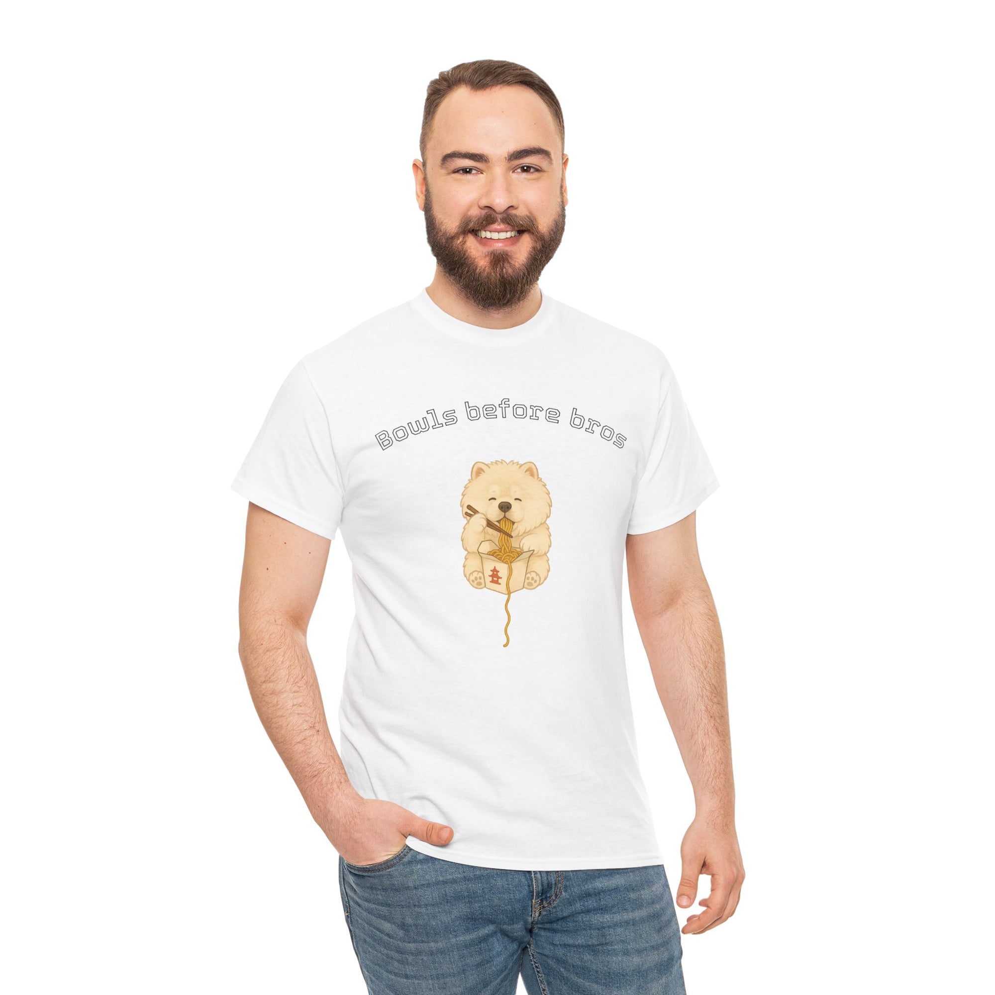 -Unisex Heavy Cotton Tee - Bowls Before Bros cream