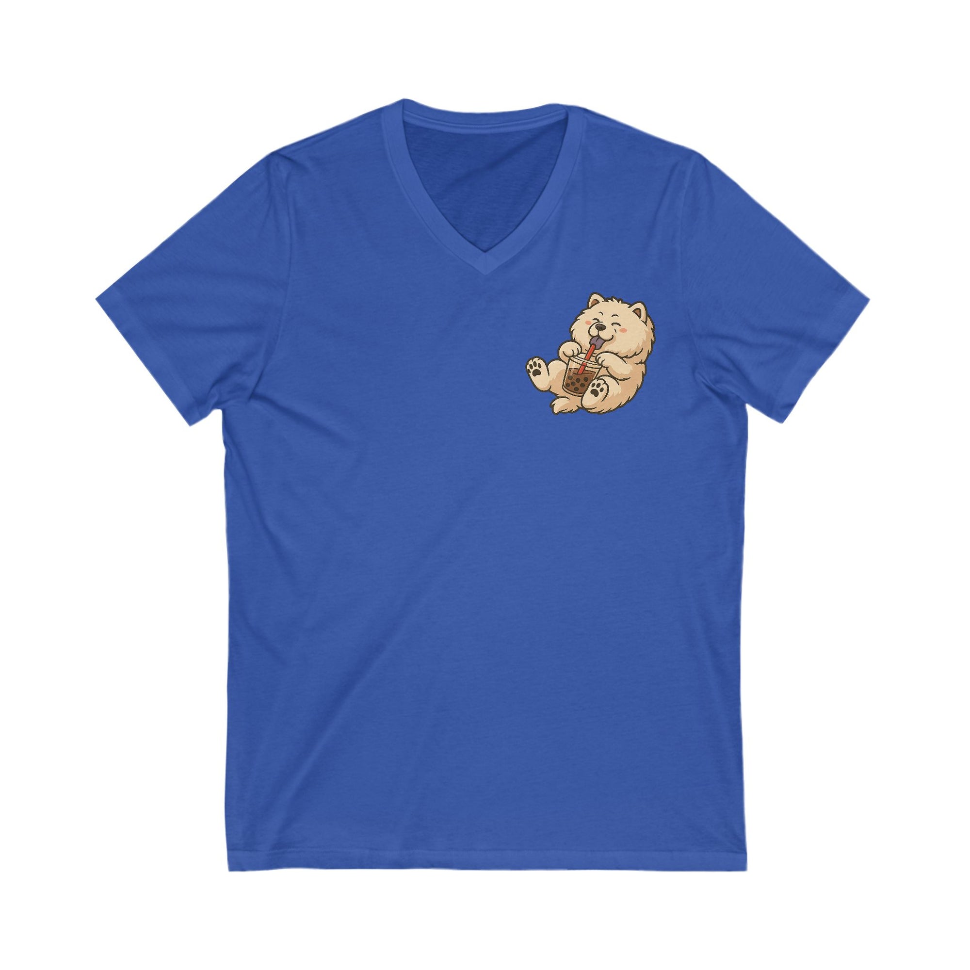 Unisex Jersey Short Sleeve V-Neck Tee - Bobba cream pup