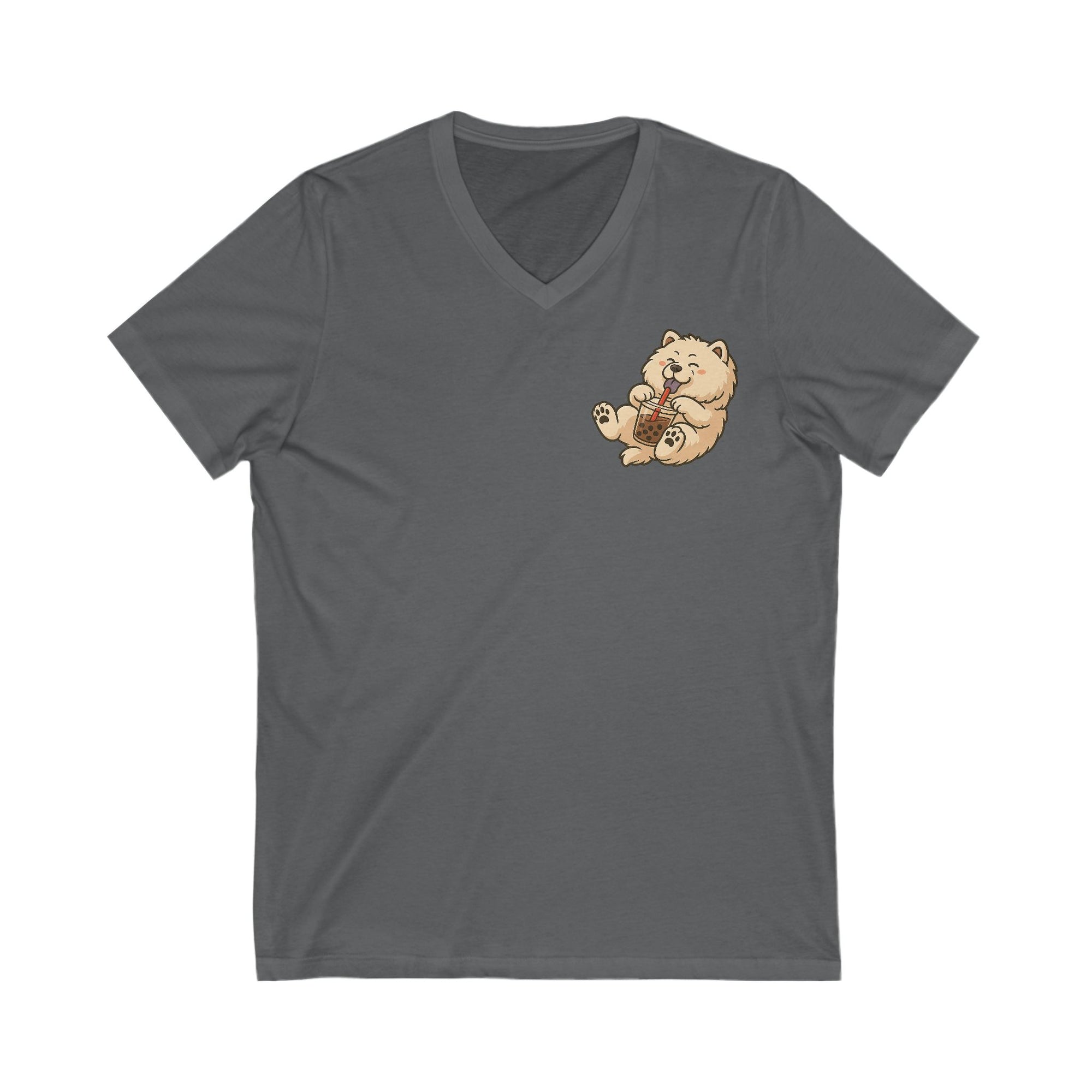 Unisex Jersey Short Sleeve V-Neck Tee - Bobba cream pup