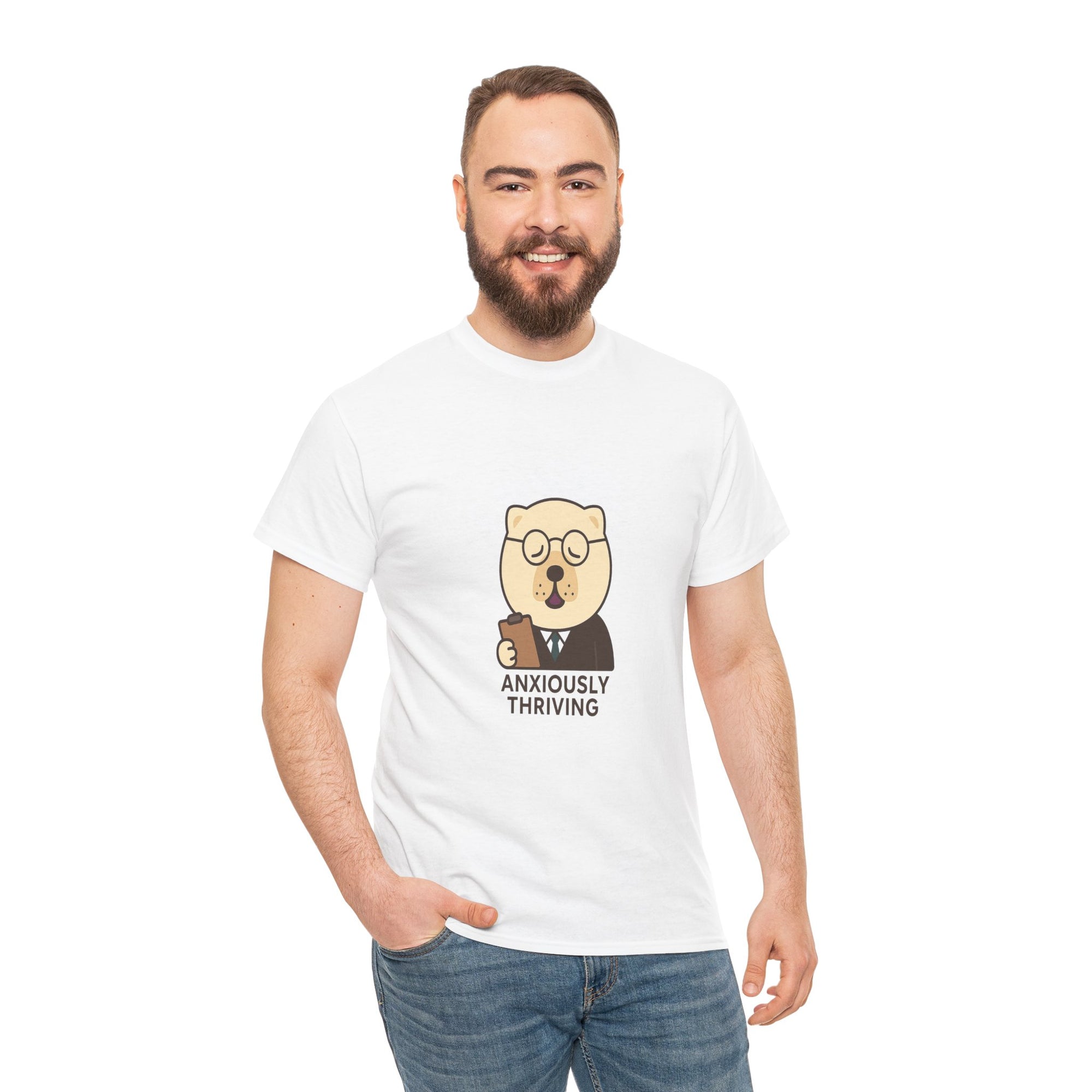-Unisex Heavy Cotton Tee - Anxiously Thriving