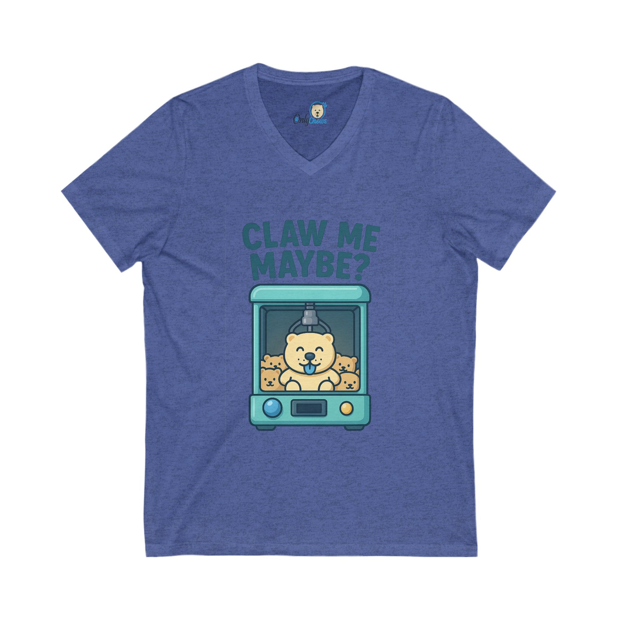-Unisex Jersey Short Sleeve V-Neck Tee - Claw Me Maybe ?